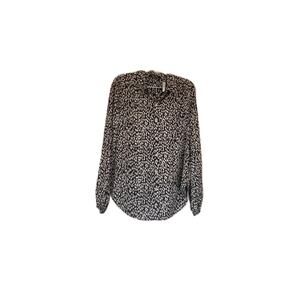 NWOT Doe and Rae Black and Gray Print Blouse Size S